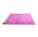 Sideview of Machine Washable Persian Pink Traditional Rug, wshtr4630pnk