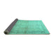 Sideview of Persian Turquoise Traditional Rug, tr4630turq
