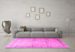 Machine Washable Persian Pink Traditional Rug in a Living Room, wshtr4630pnk