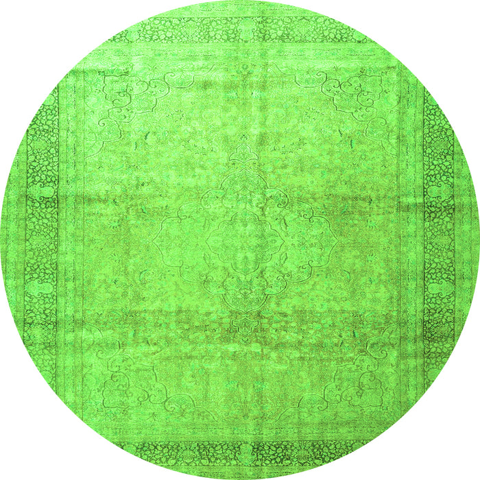 Square Persian Green Traditional Rug, tr4630grn