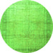 Square Persian Green Traditional Rug, tr4630grn