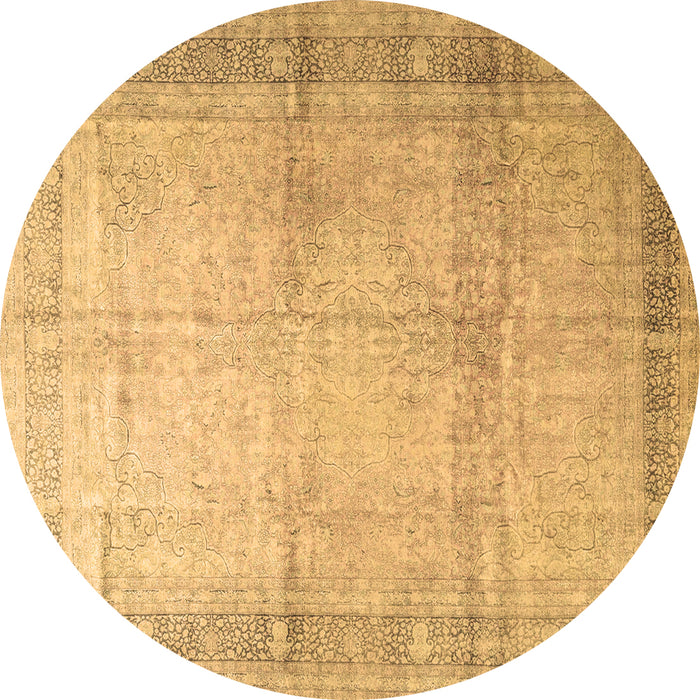 Round Persian Brown Traditional Rug, tr4630brn