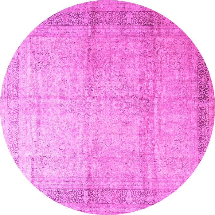 Round Persian Pink Traditional Rug, tr4630pnk