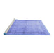 Sideview of Machine Washable Persian Blue Traditional Rug, wshtr4630blu