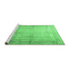 Sideview of Machine Washable Persian Emerald Green Traditional Area Rugs, wshtr4630emgrn