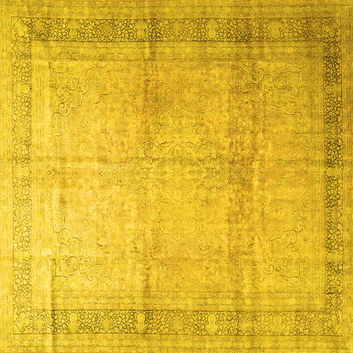 Square Persian Yellow Traditional Rug, tr4630yw