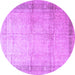 Round Persian Purple Traditional Rug, tr4630pur