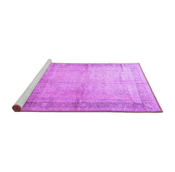 Sideview of Machine Washable Persian Purple Traditional Area Rugs, wshtr4630pur