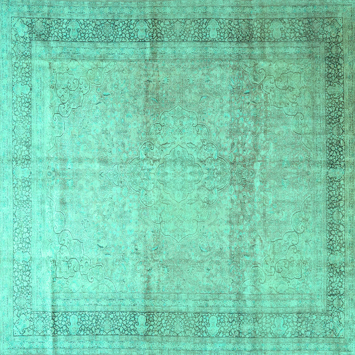 Square Machine Washable Persian Turquoise Traditional Area Rugs, wshtr4630turq