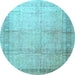 Round Persian Light Blue Traditional Rug, tr4630lblu