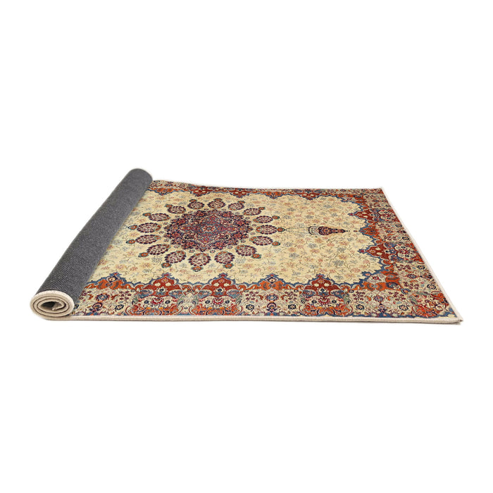 Sideview of Traditional Sienna Brown Medallion Rug, tr4631
