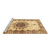 Sideview of Machine Washable Medallion Brown Traditional Rug, wshtr4631brn