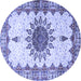 Round Medallion Blue Traditional Rug, tr4631blu