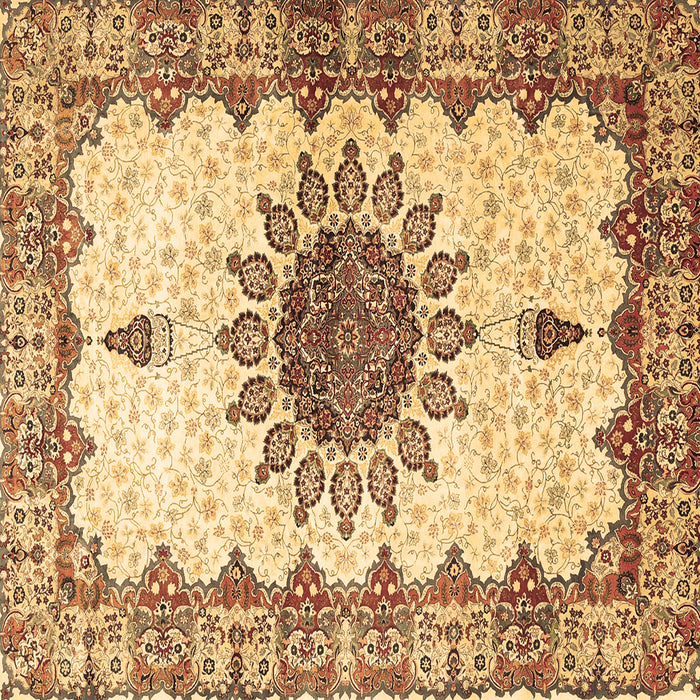 Square Medallion Brown Traditional Rug, tr4631brn