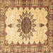 Square Medallion Brown Traditional Rug, tr4631brn