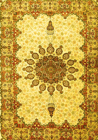 Medallion Yellow Traditional Rug, tr4631yw