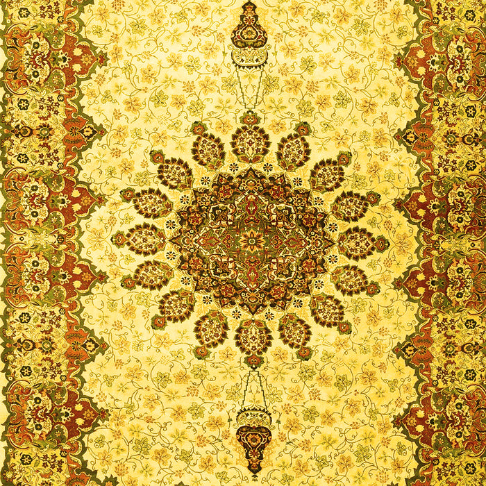 Medallion Yellow Traditional Rug, tr4631yw