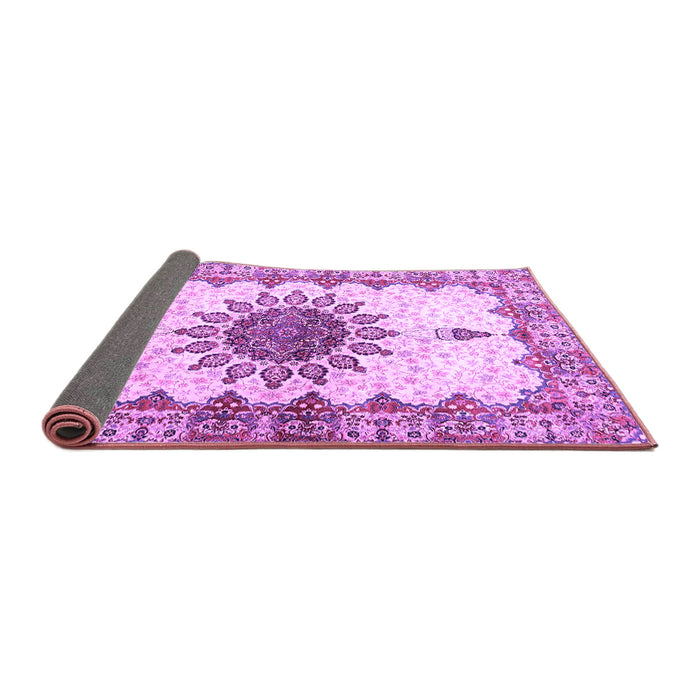 Sideview of Medallion Purple Traditional Rug, tr4631pur