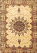 Machine Washable Medallion Brown Traditional Rug, wshtr4631brn