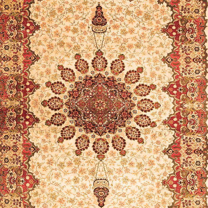 Medallion Orange Traditional Rug, tr4631org