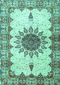 Medallion Turquoise Traditional Rug, tr4631turq