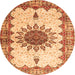 Machine Washable Medallion Orange Traditional Area Rugs, wshtr4631org