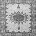 Serging Thickness of Medallion Gray Traditional Rug, tr4631gry