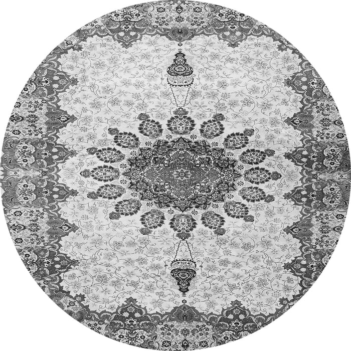 Square Medallion Gray Traditional Rug, tr4631gry