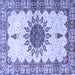 Square Machine Washable Medallion Blue Traditional Rug, wshtr4631blu