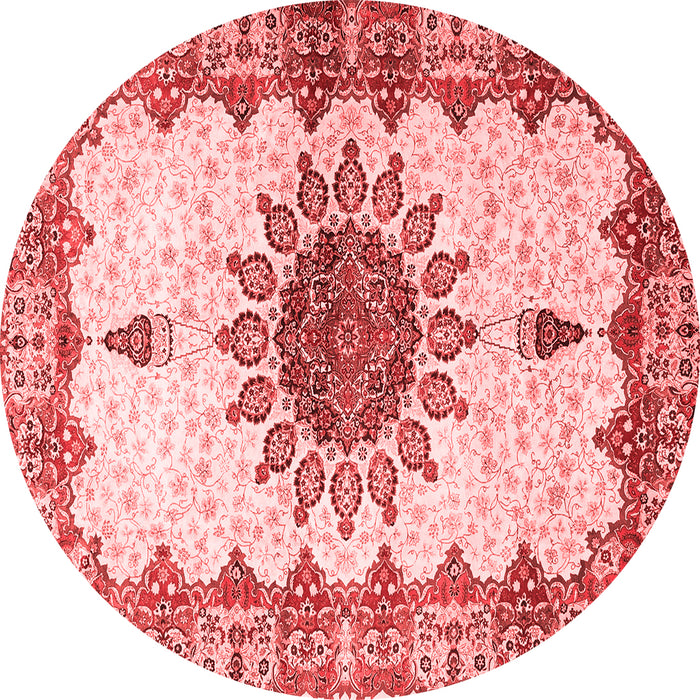 Machine Washable Medallion Red Traditional Rug, wshtr4631red
