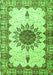 Serging Thickness of Machine Washable Medallion Green Traditional Area Rugs, wshtr4631grn