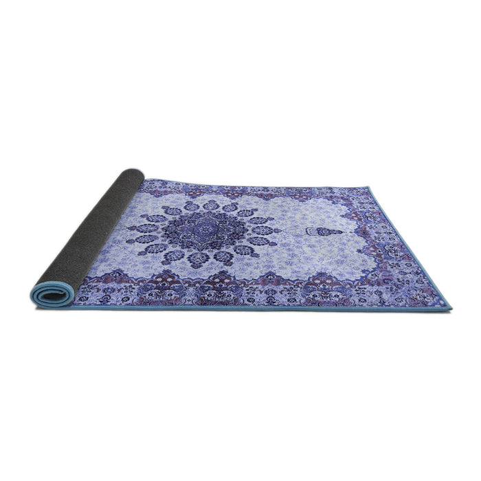 Sideview of Medallion Blue Traditional Rug, tr4631blu