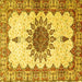 Square Medallion Yellow Traditional Rug, tr4631yw