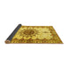 Sideview of Medallion Yellow Traditional Rug, tr4631yw