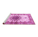 Sideview of Machine Washable Medallion Pink Traditional Rug, wshtr4631pnk