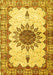 Machine Washable Medallion Yellow Traditional Rug, wshtr4631yw