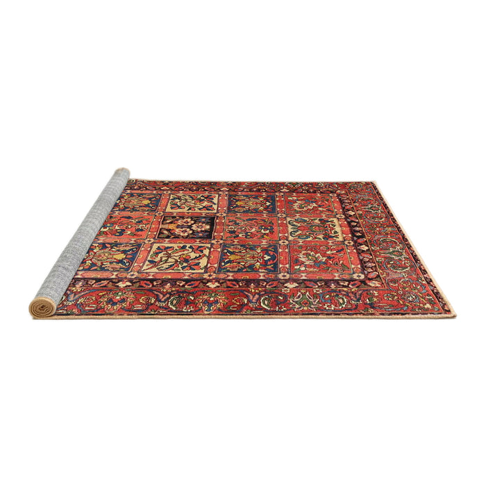 Sideview of Machine Washable Traditional Tomato Red Rug, wshtr4632