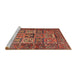 Sideview of Machine Washable Traditional Tomato Red Rug, wshtr4632