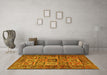 Machine Washable Animal Yellow Traditional Rug in a Living Room, wshtr4632yw