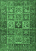 Machine Washable Animal Emerald Green Traditional Area Rugs, wshtr4632emgrn