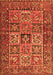 Serging Thickness of Machine Washable Animal Orange Traditional Area Rugs, wshtr4632org