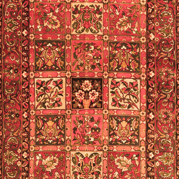 Serging Thickness of Machine Washable Animal Orange Traditional Area Rugs, wshtr4632org