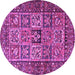 Round Animal Purple Traditional Rug, tr4632pur