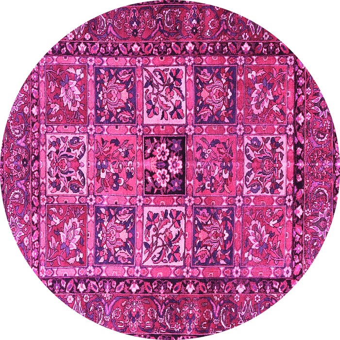 Round Animal Pink Traditional Rug, tr4632pnk