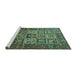 Sideview of Machine Washable Animal Turquoise Traditional Area Rugs, wshtr4632turq