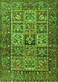 Animal Green Traditional Rug, tr4632grn