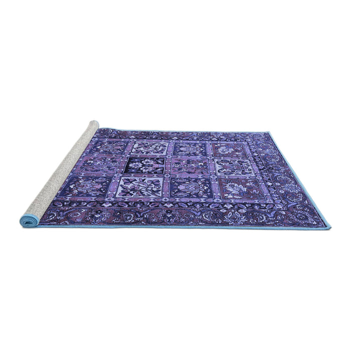 Sideview of Machine Washable Animal Blue Traditional Rug, wshtr4632blu
