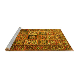 Sideview of Machine Washable Animal Yellow Traditional Rug, wshtr4632yw