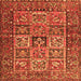 Serging Thickness of Animal Orange Traditional Rug, tr4632org