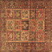 Square Animal Brown Traditional Rug, tr4632brn